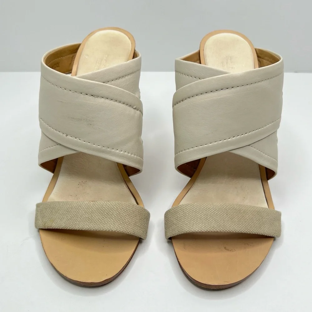 Rag & bone Shaw Wedge Sandals in Cream Size Leather Size 38.5